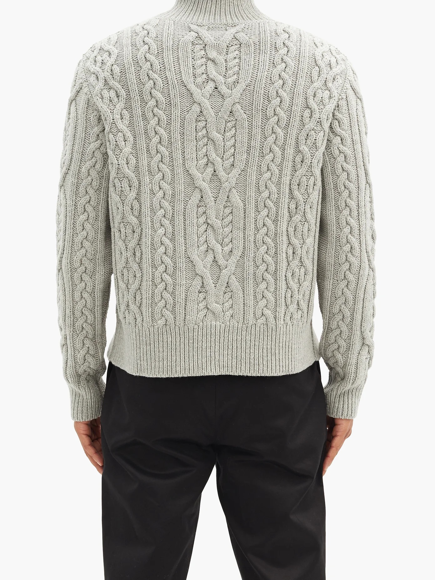 Roll-neck cable-knit wool sweater - 5