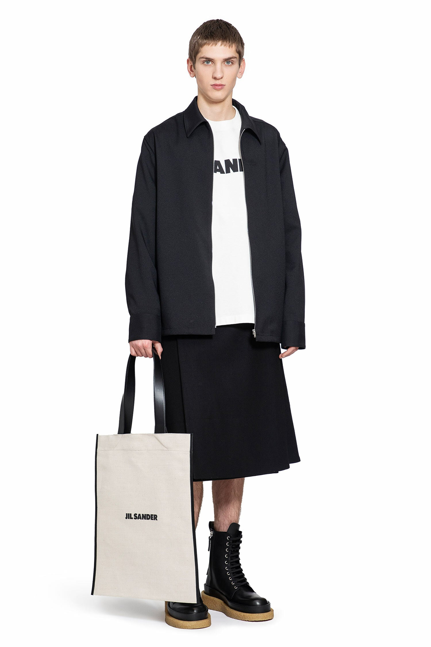 JIL SANDER MAN BEIGE TOTE BAGS - 4
