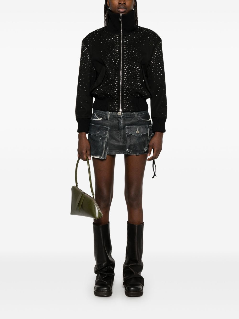 crystal-embellished bomber jacket - 2