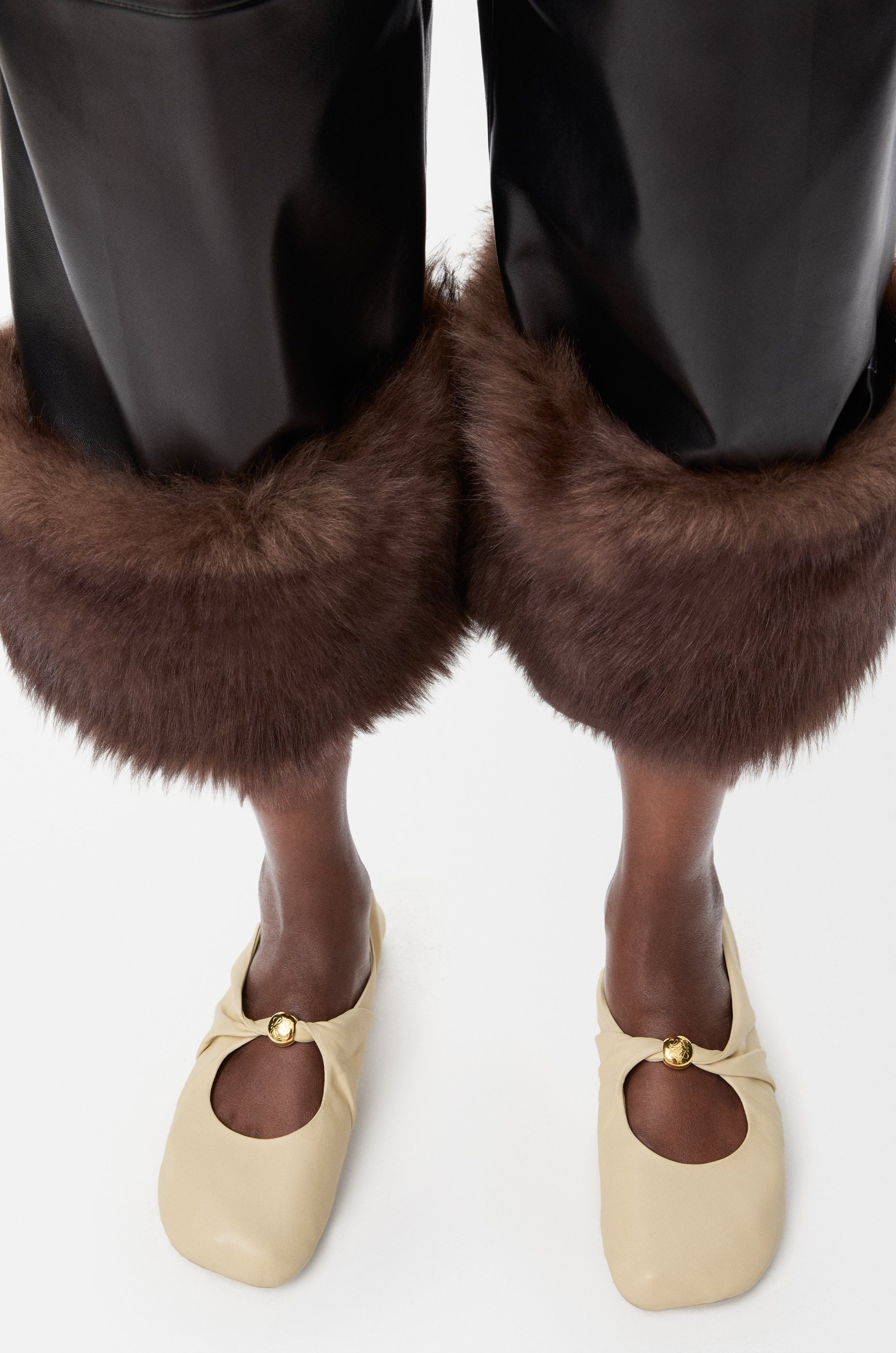 Turn-up trousers in nappa lambskin - 5