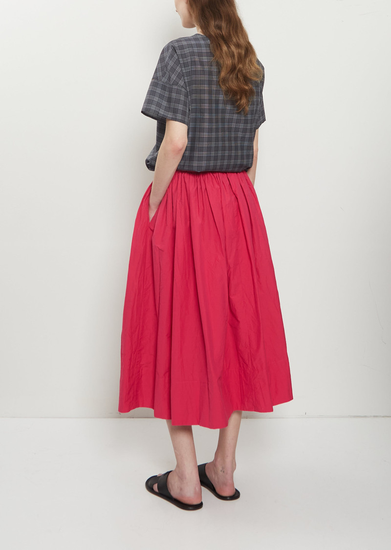 apuntob Technical Poplin Gathered Skirt — Raspberry outlook