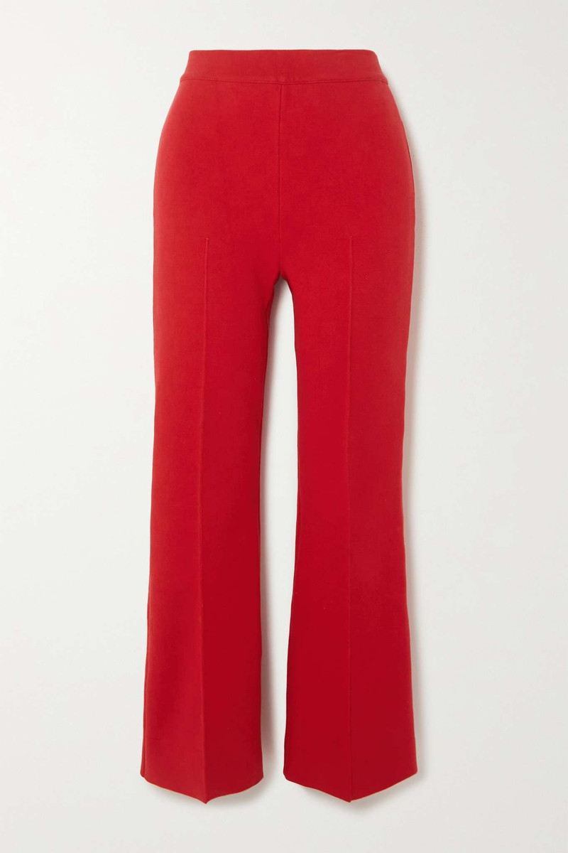 Kick cropped stretch-cotton flared pants - 1
