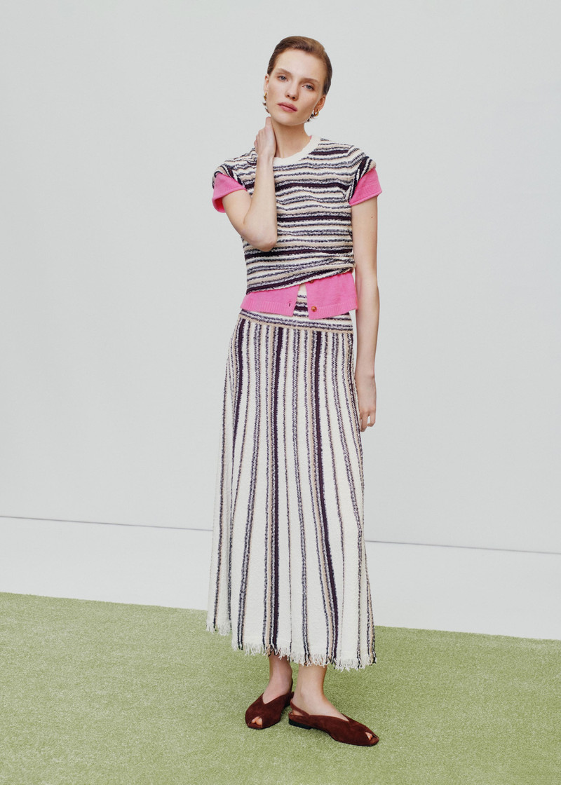 Stripe Knit Maxi Skirt 1