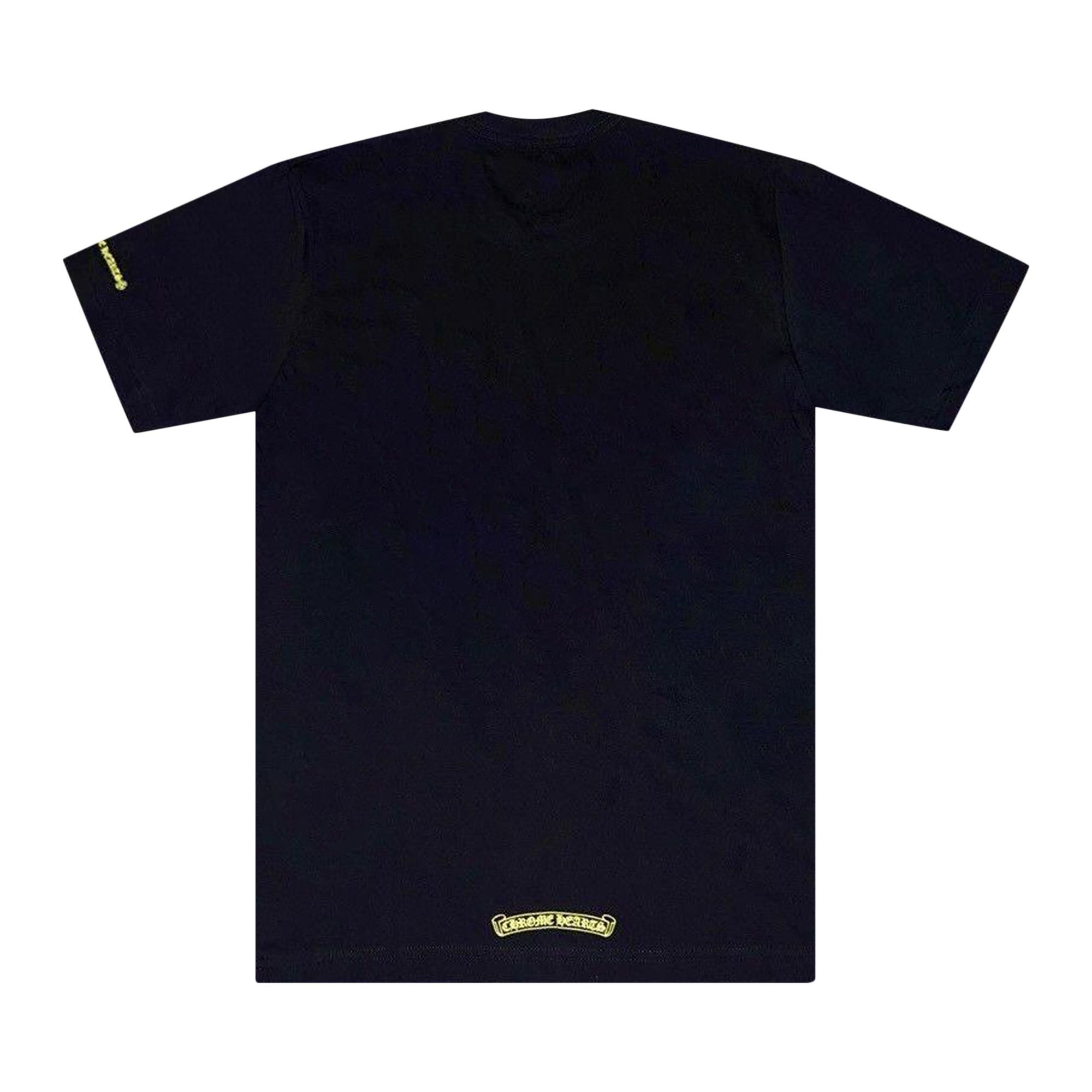 Chrome Hearts Neck Logo T-Shirt 'Black/Neon Yellow' - 2