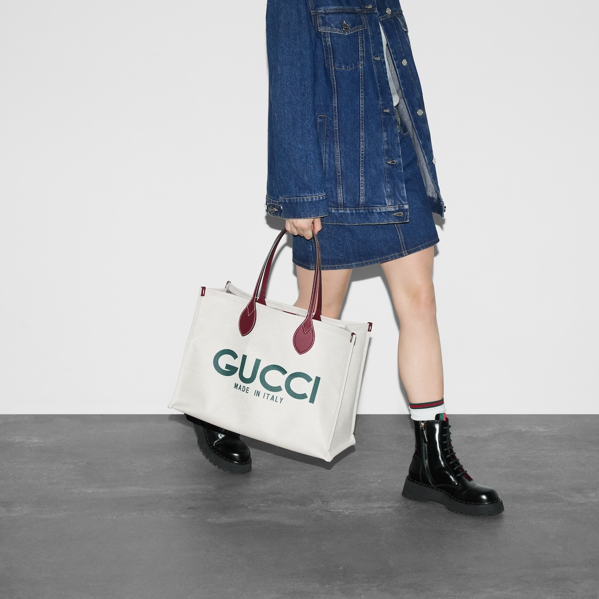 Large tote bag with Gucci print - 3