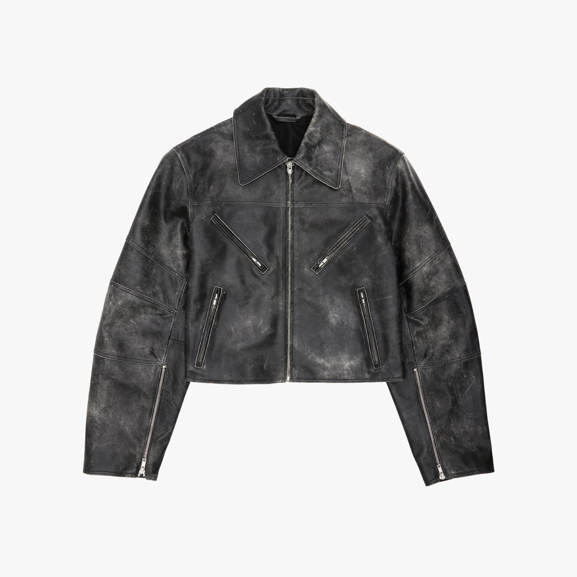 LEATHER BIKER JACKET - 1