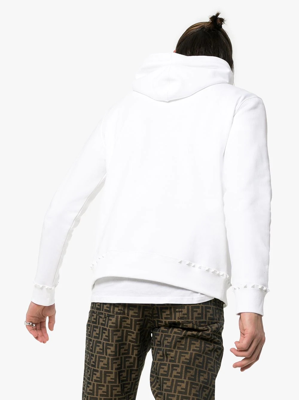 Rockstud embellished cotton blend hoodie - 4