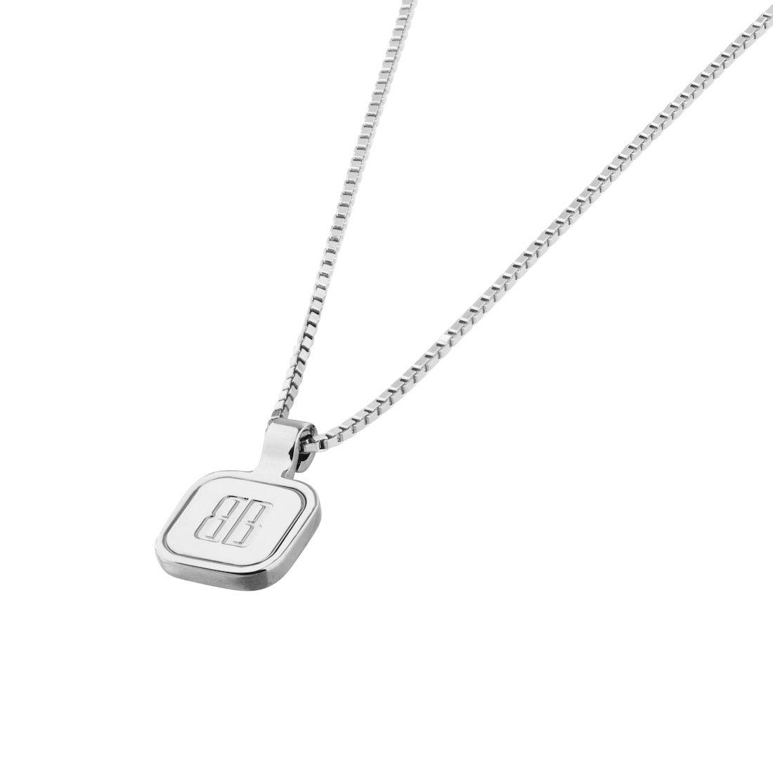 Nano Square Long Necklace in Silver - 3