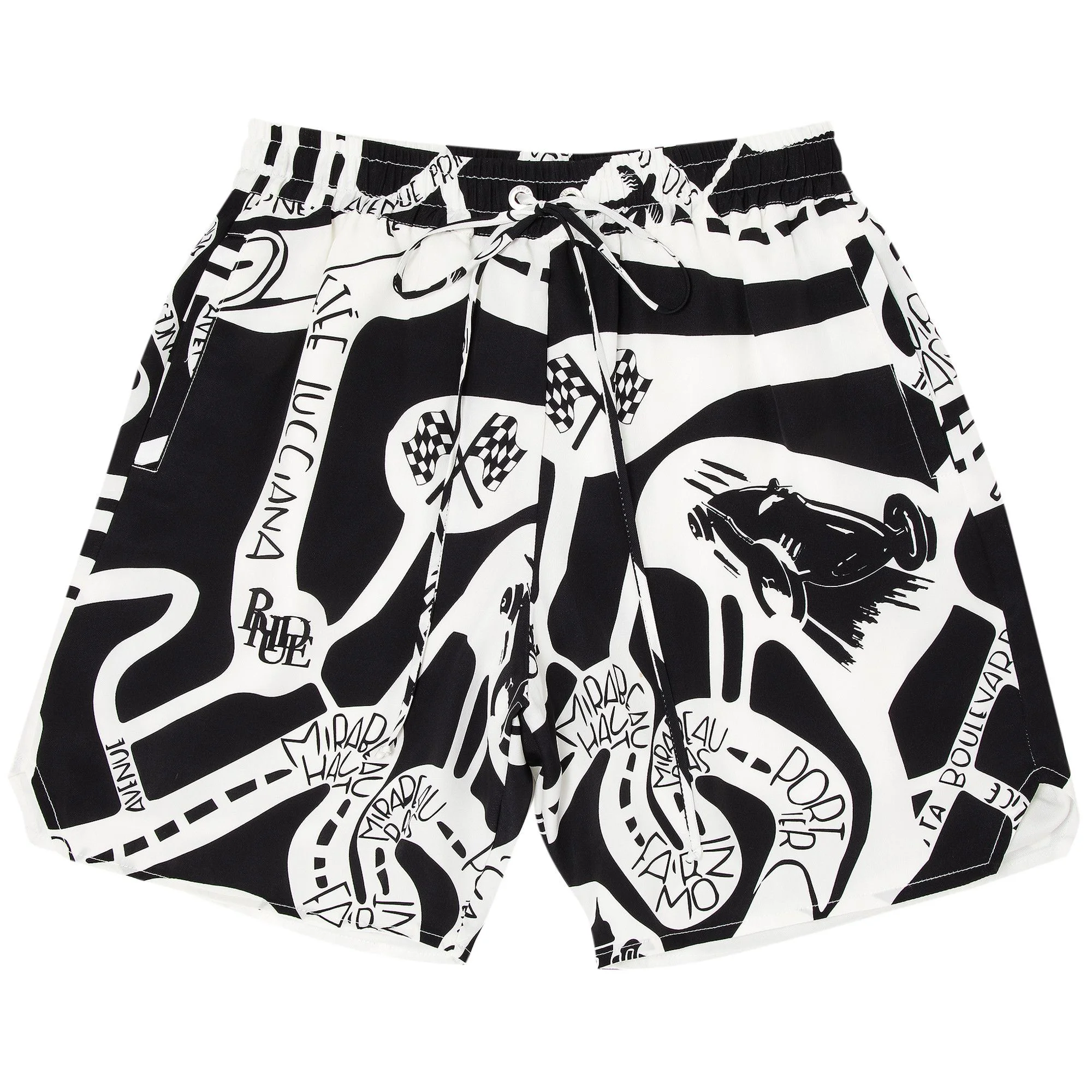 Rhude Strada Silk Short 'Black/White' - 1