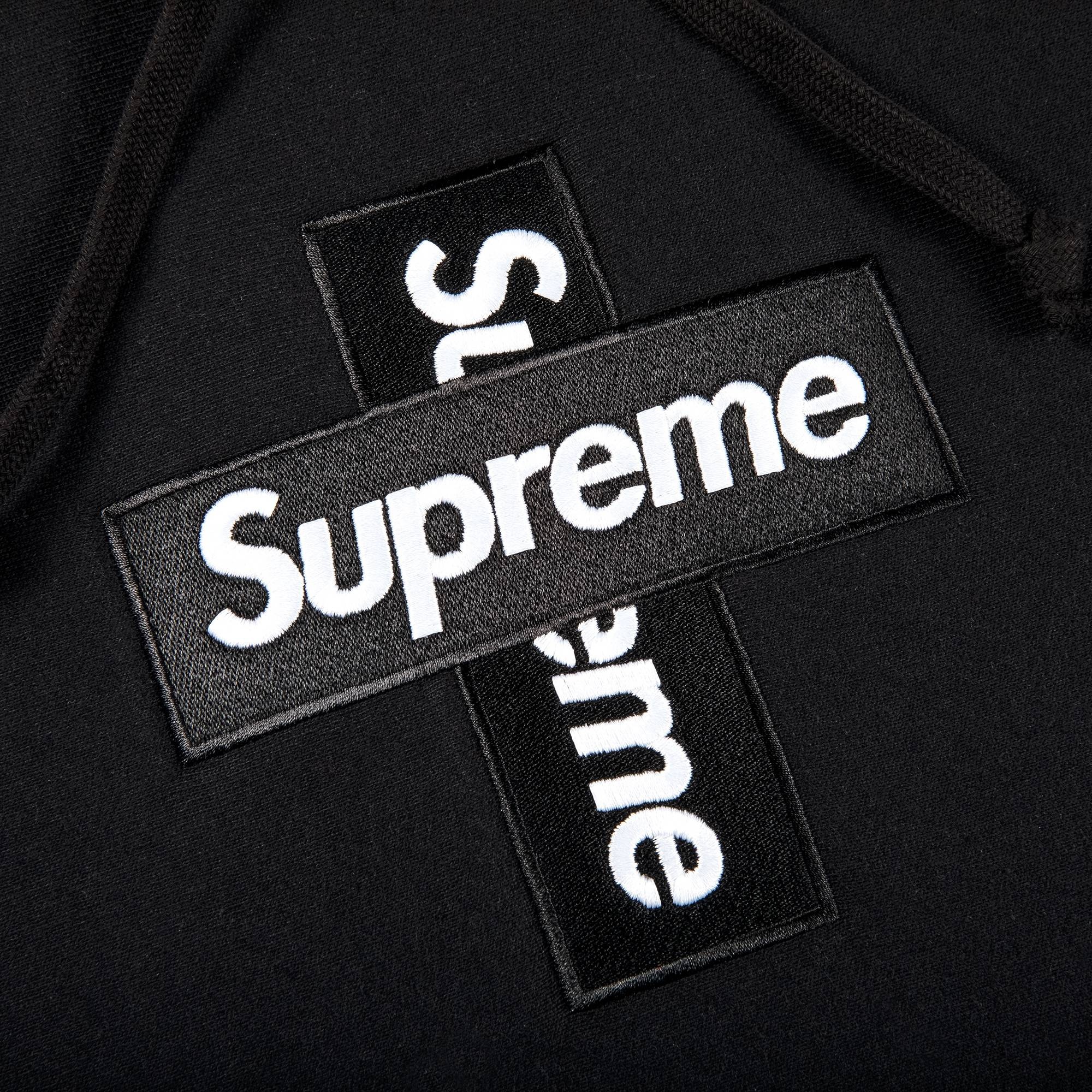 Supreme Cross Box Logo Hooded Sweatshirt 'Black' - 2