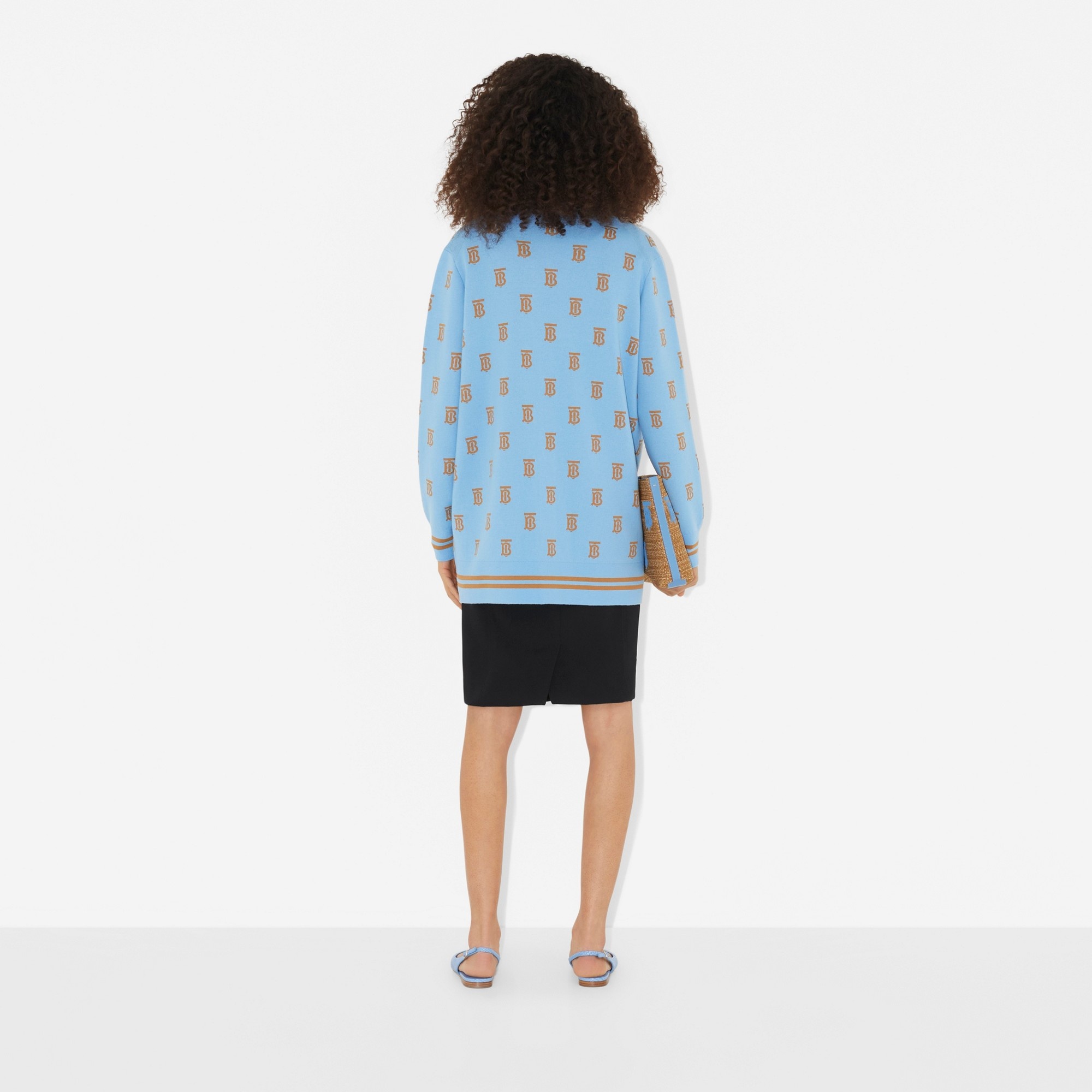 Monogram Wool Silk Blend Oversized Cardigan - 4