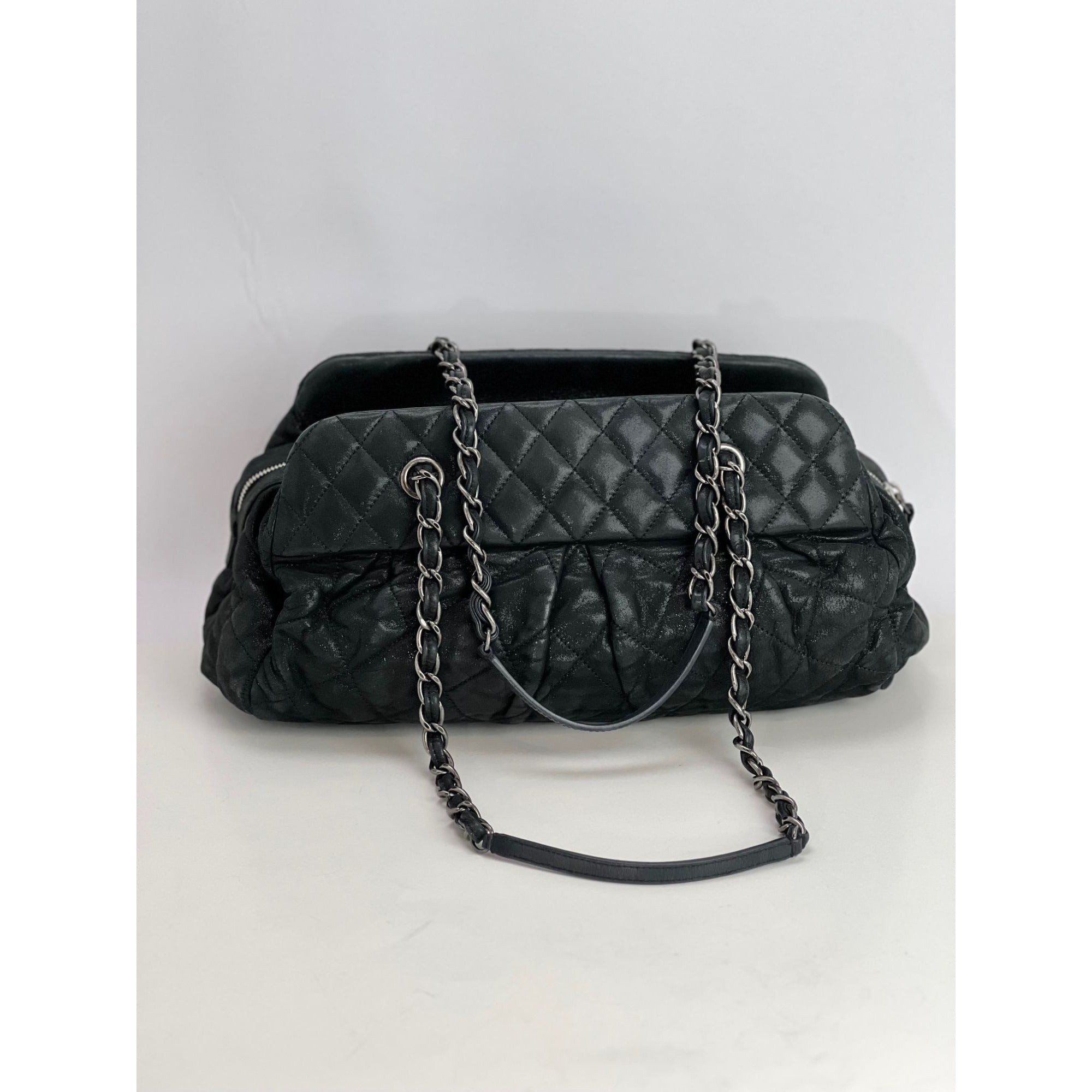 CHANEL Chanel Iridescent Calfskin Quilted CC Tote Black, gmayer1