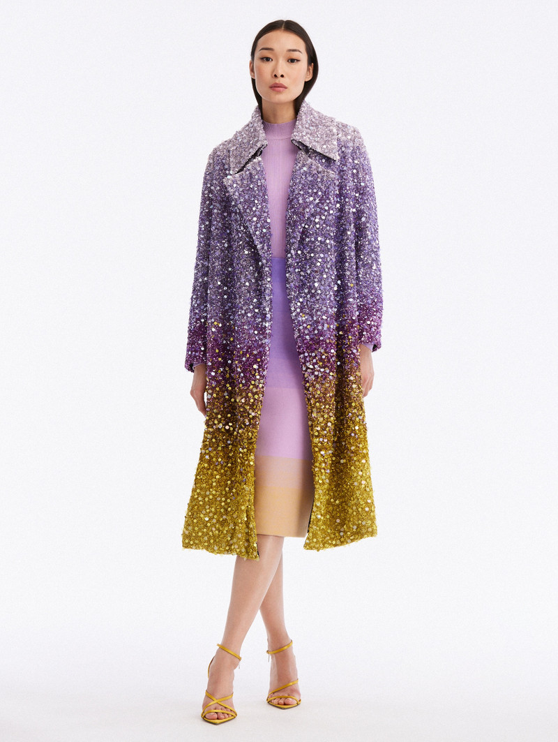 OMBRÉ SEQUIN EMBROIDERED COAT 1