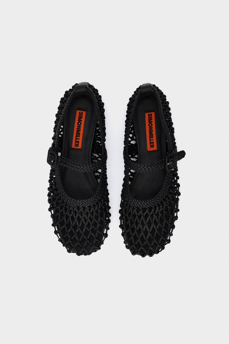 SIMONMILLER Knotted Riad Flat in Black outlook