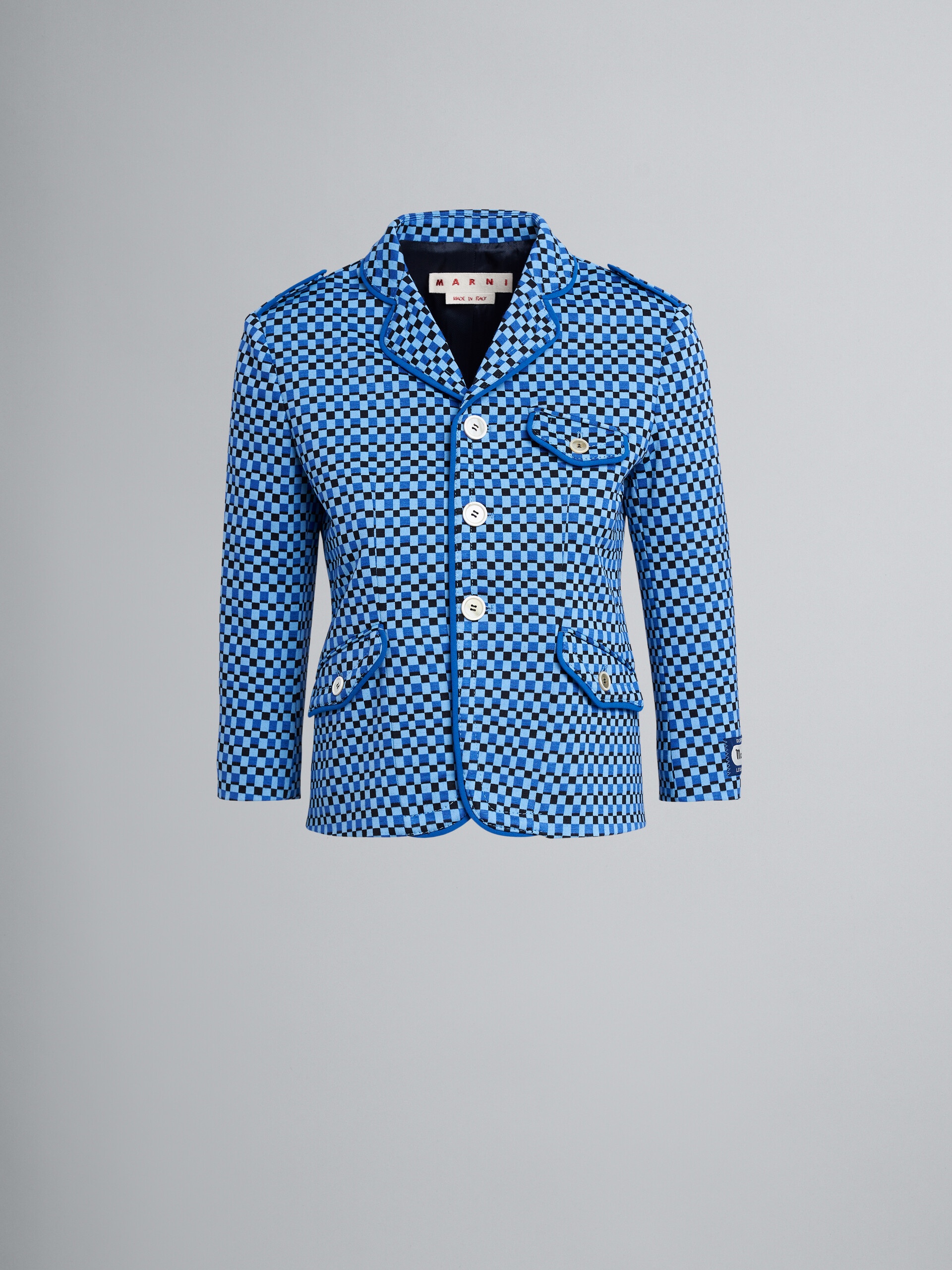 CHECK JACQUARD JERSEY JACKET - 1