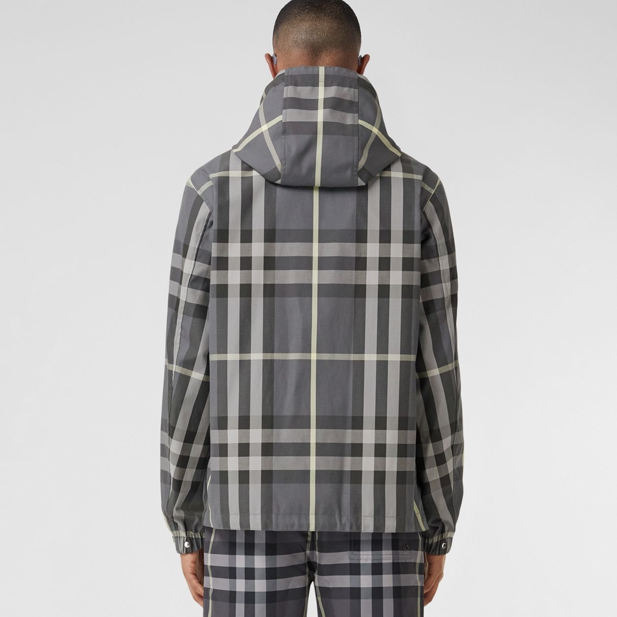 Reversible Check Cotton Blend Hooded Jacket - 4