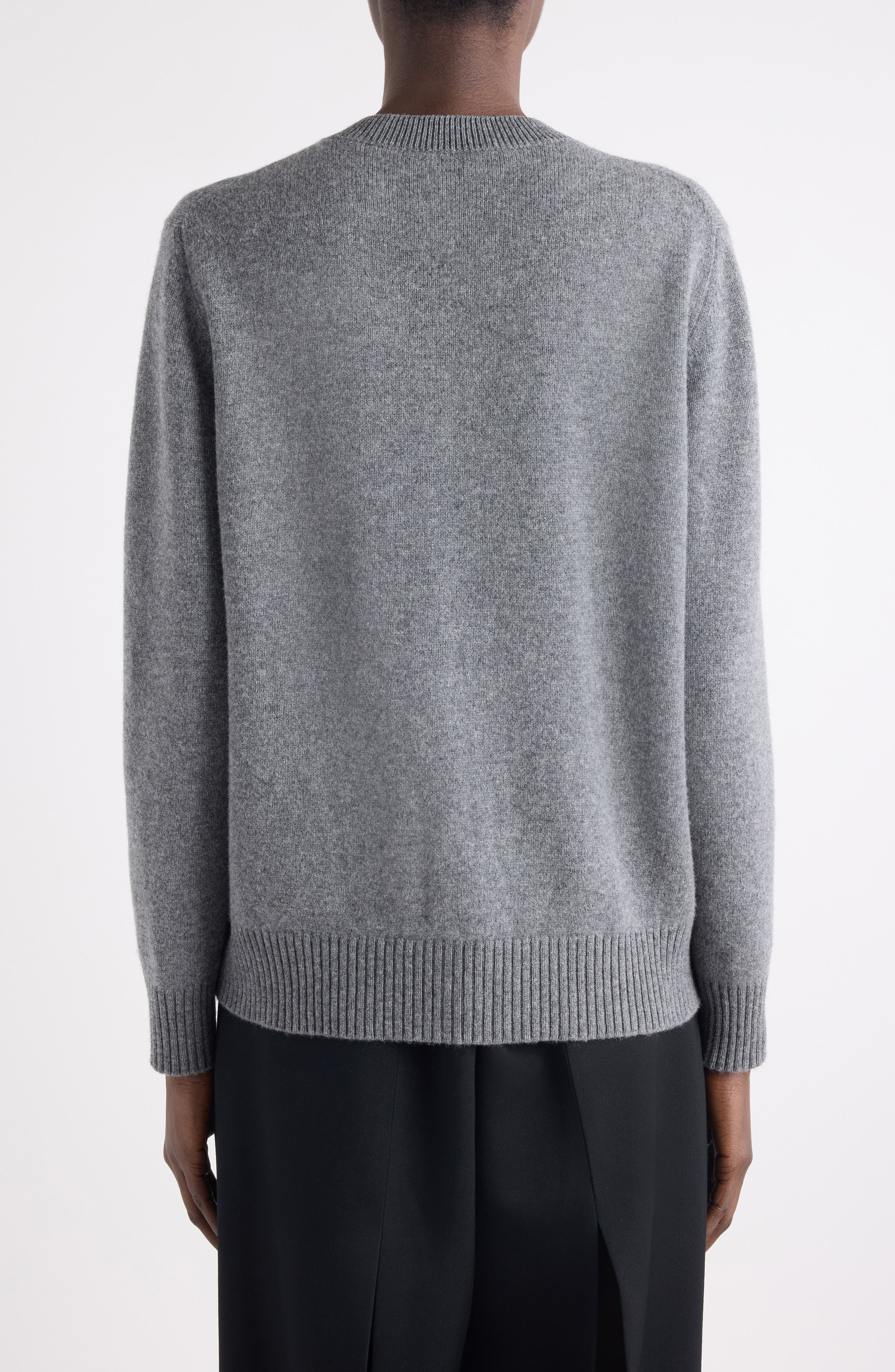Givenchy Logo Embroidered Wool & Cashmere Cardigan in Slate Blend at Nordstrom - 3
