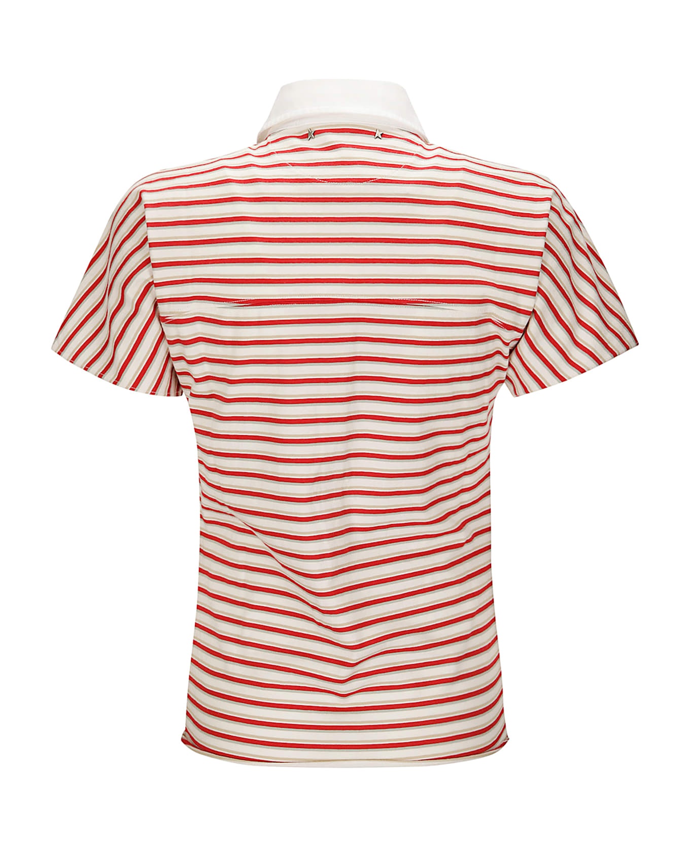 Logo Embroidered Striped Polo Top - 2