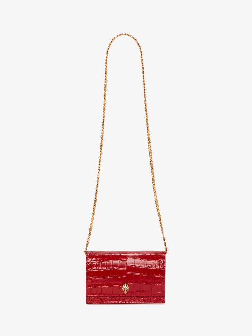 Women's Small Skull Bag in Deep Red - 5