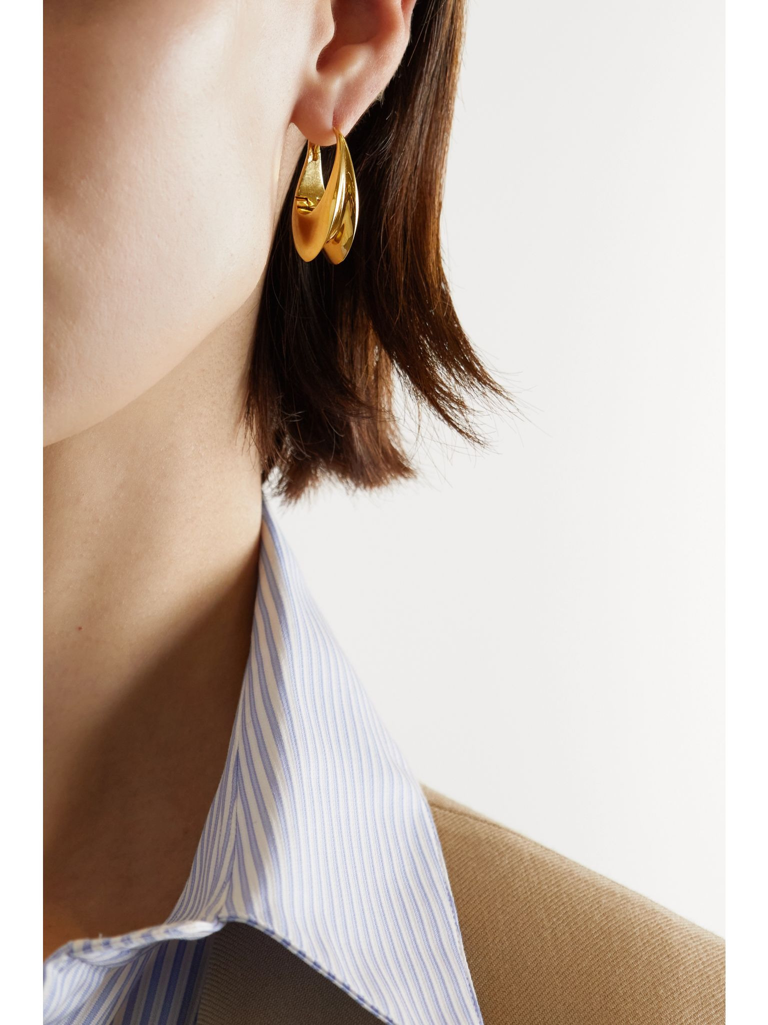 Arty gold-tone hoop earrings Gold - 2