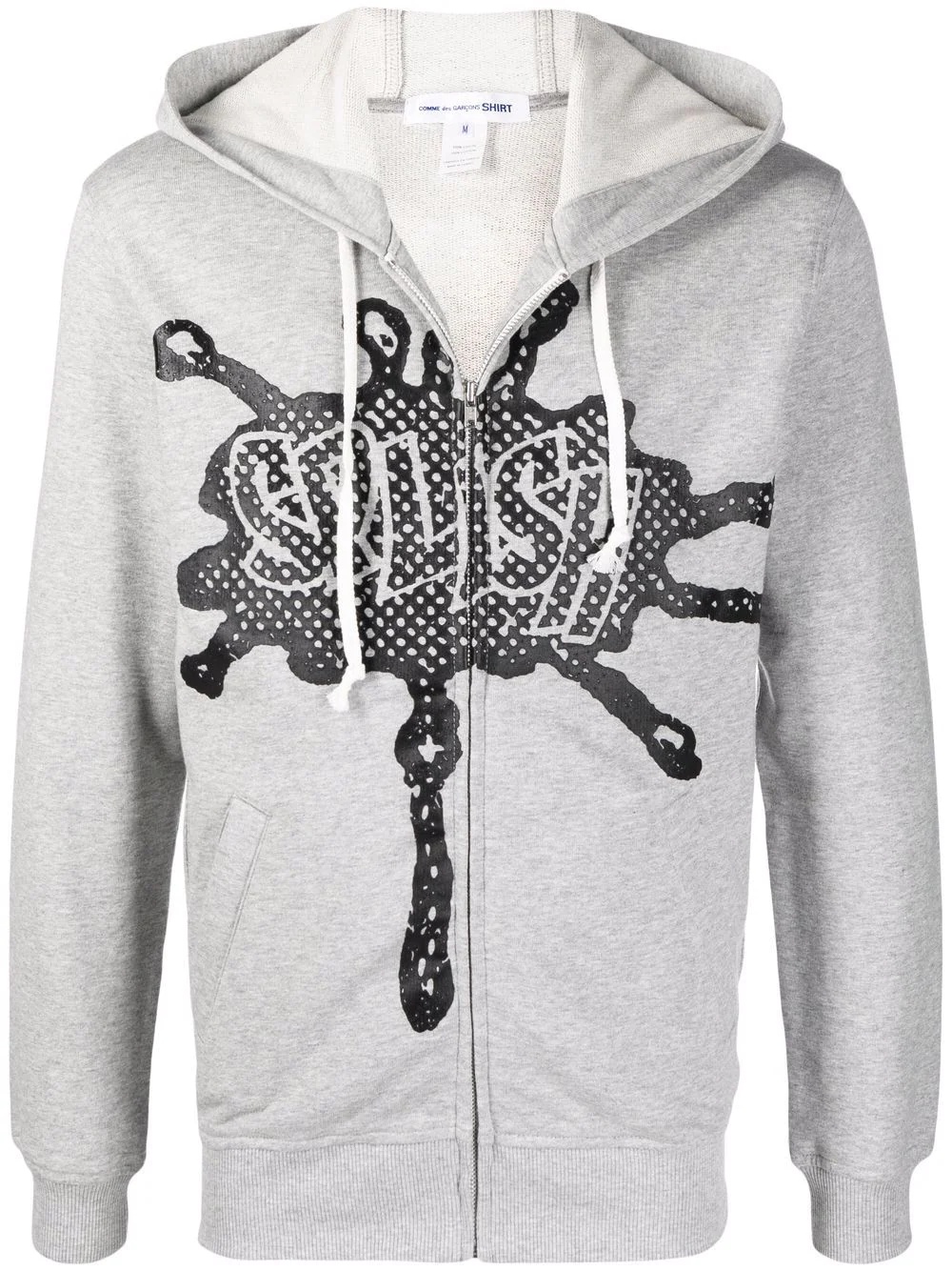 graphic print drawstring hoodie - 1