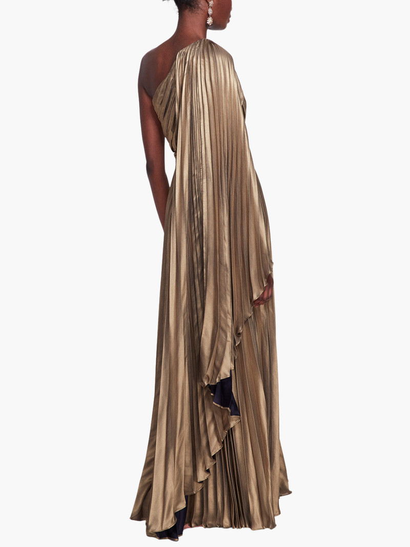 Marchesa ONE SHOULDER GEORGETTE CAPE GOWN outlook