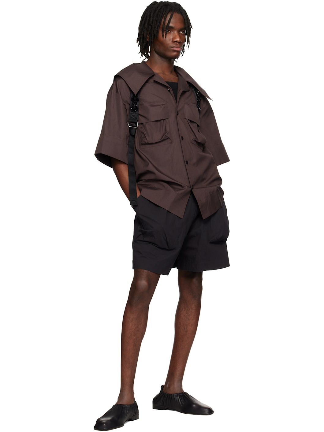 Black Cargo Pocket Shorts - 4