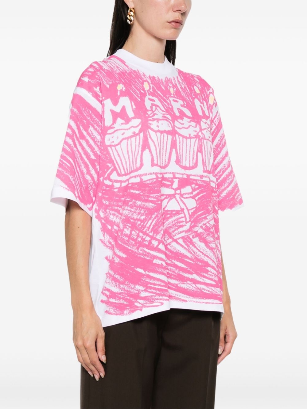 illustration-print T-shirt - 3