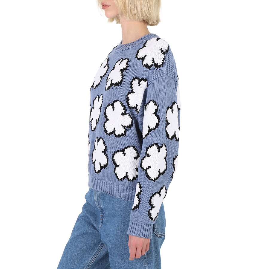 Kenzo Ladies Cyan Boke Flower Intarsia Jumper - 4