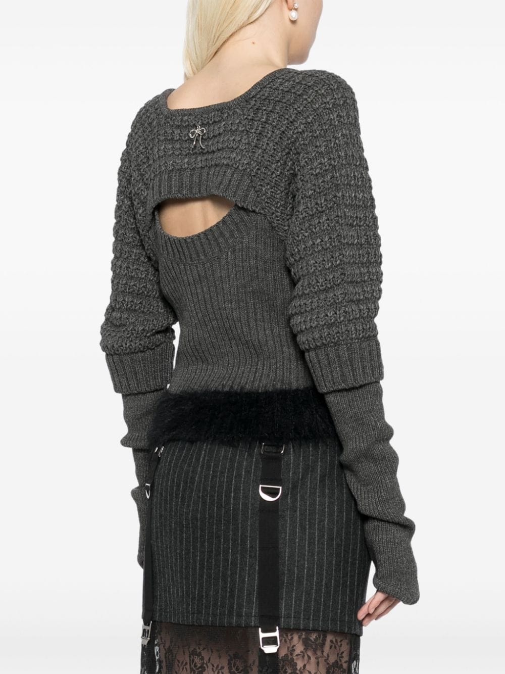 furry chunky knit top - 4