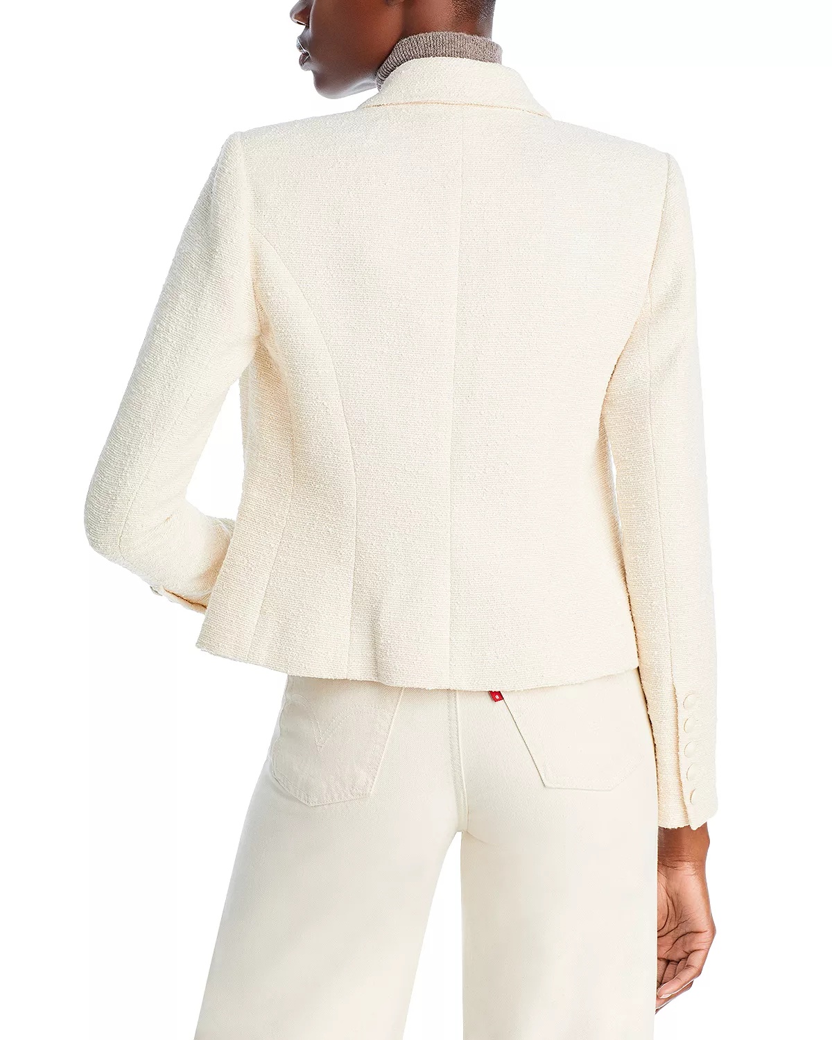 Brooke Double Breasted Cropped Tweed Blazer - 5