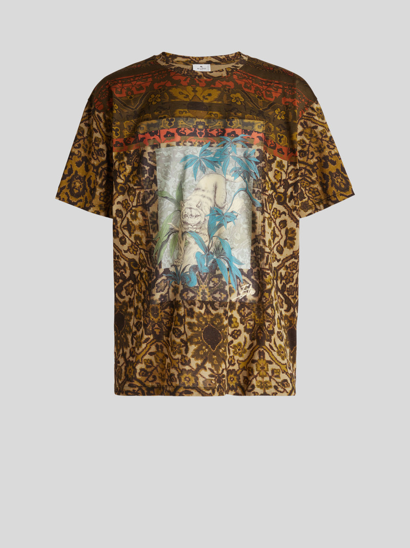 JUNGLE PATTERN CARPET PRINT T-SHIRT 1