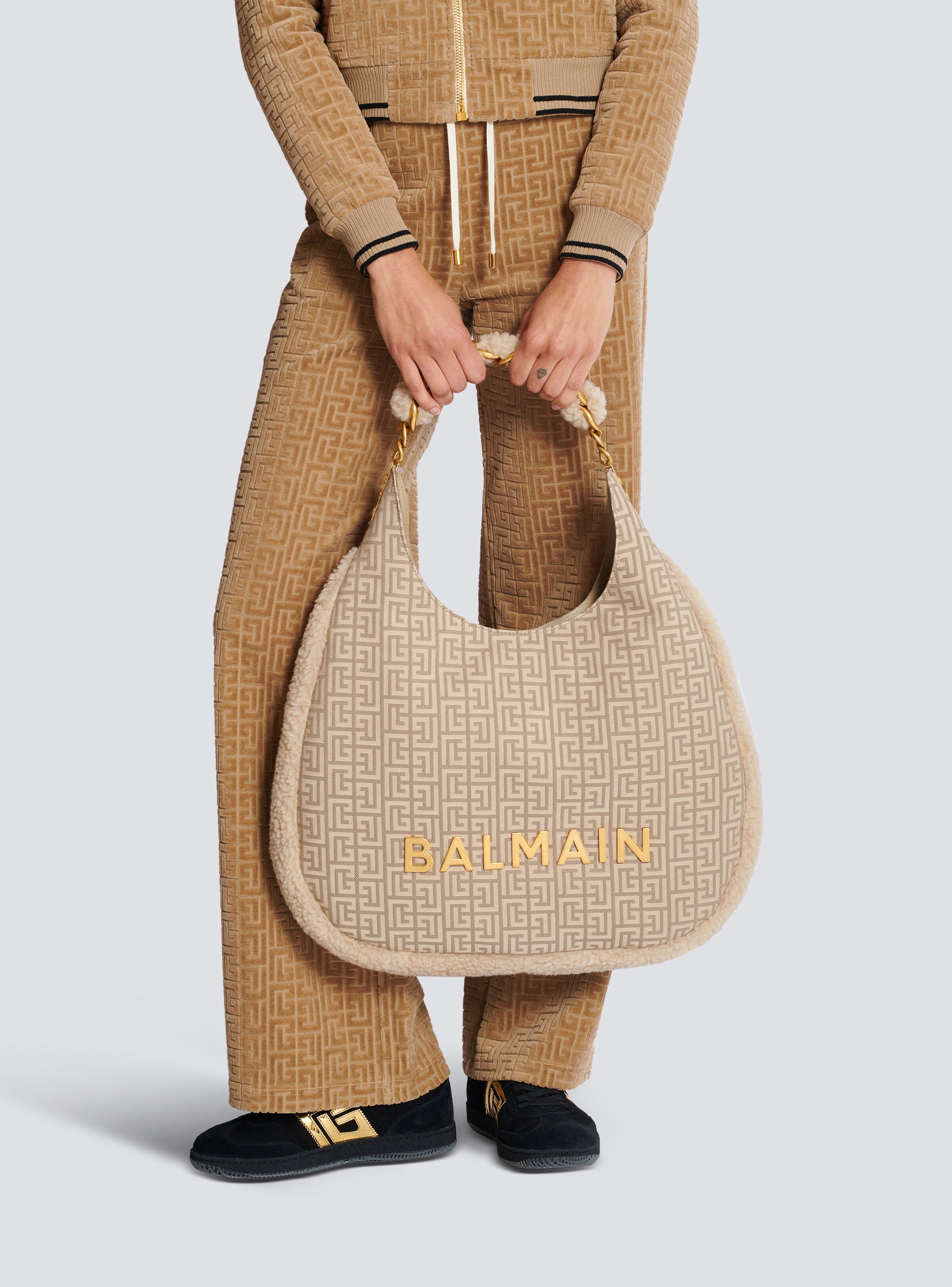 Large 1945 Soft Hobo bag in nylon with a PB Labyrinth monogram - 8