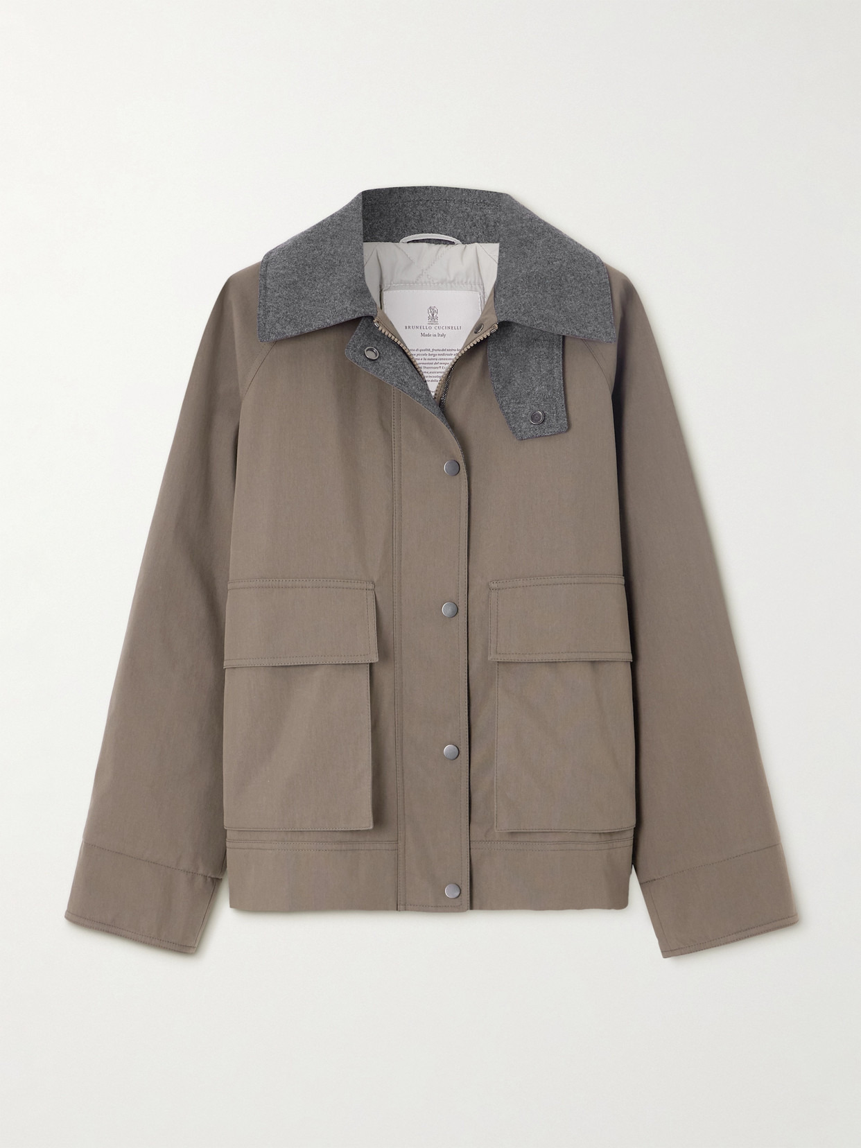 Bead-embellished Wool Felt-trimmed Padded Cotton-blend Jacket - 1
