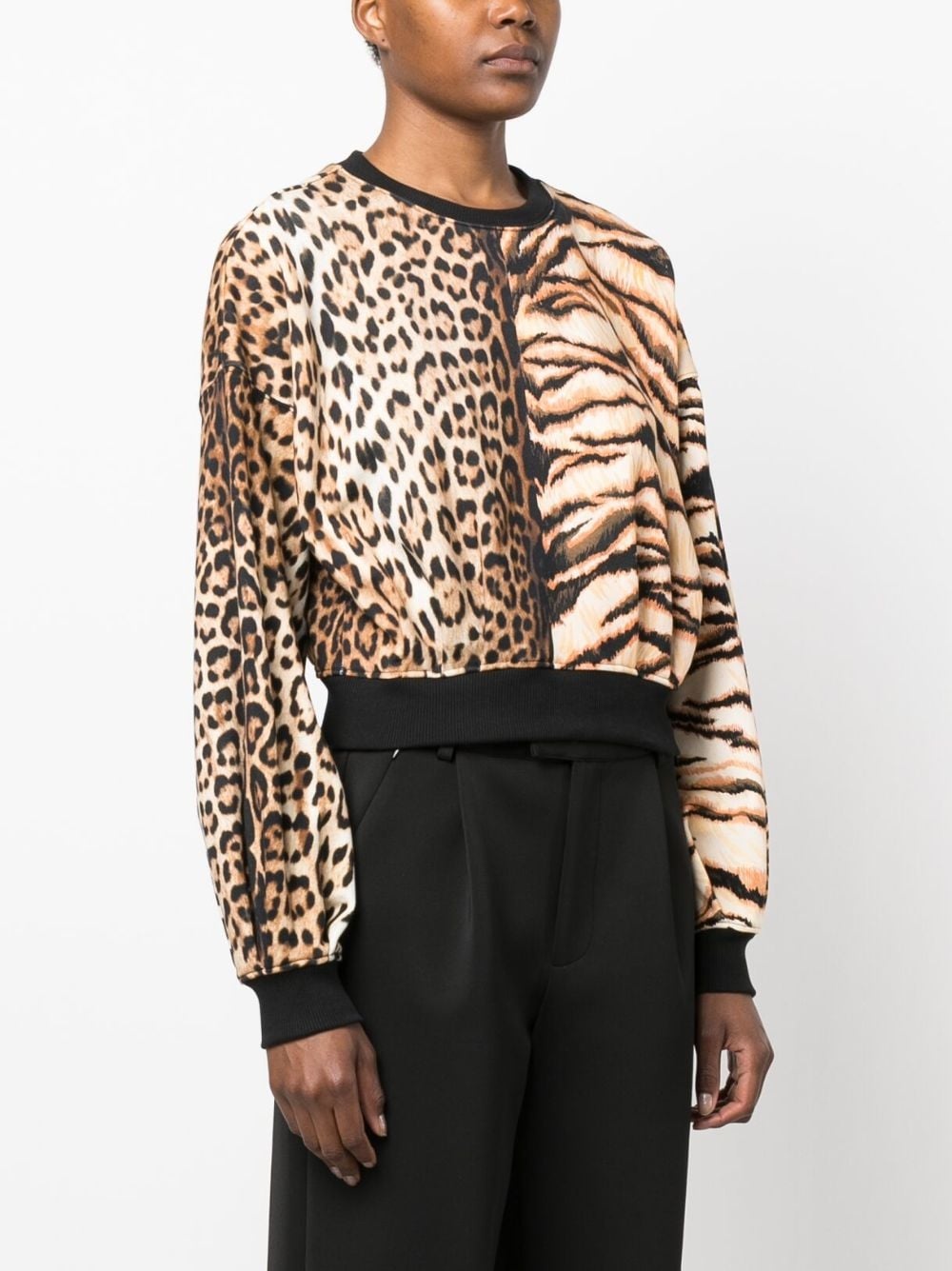 animal-print long-sleeve blouse - 3