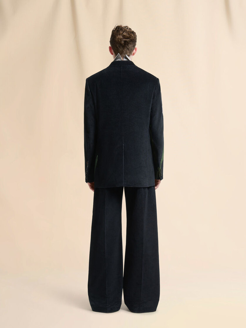 BLACK VELVET BLAZER WITH TULIP PRINT 3