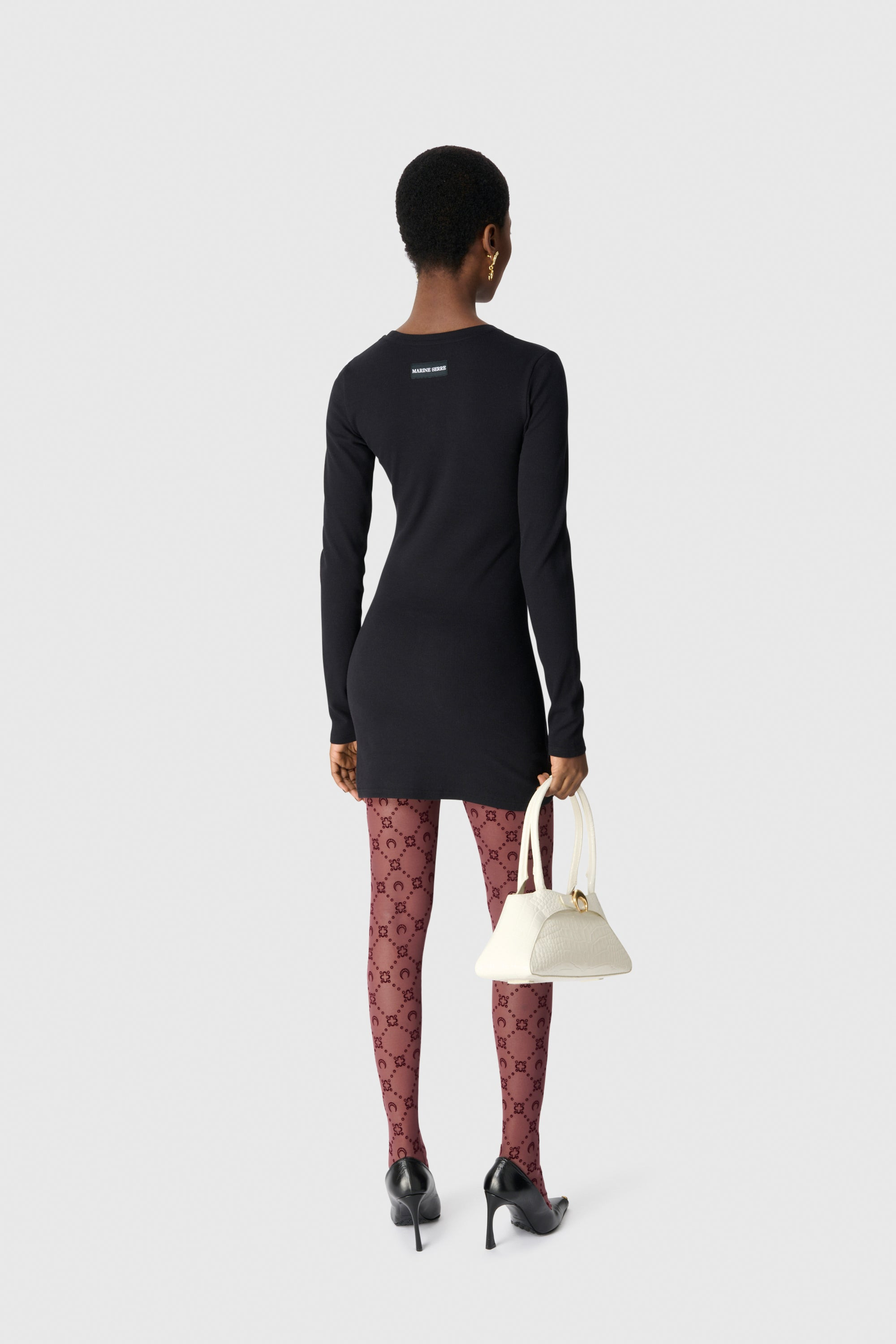 Moonogram Mesh Flock Tights - 3