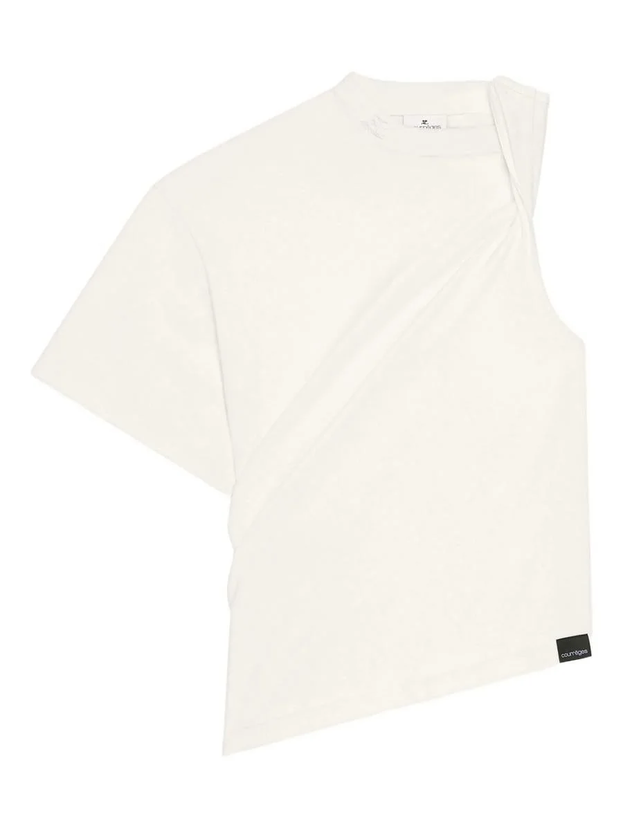 Courrèges Twist Asymmetrical T-Shirt Clothing - 1