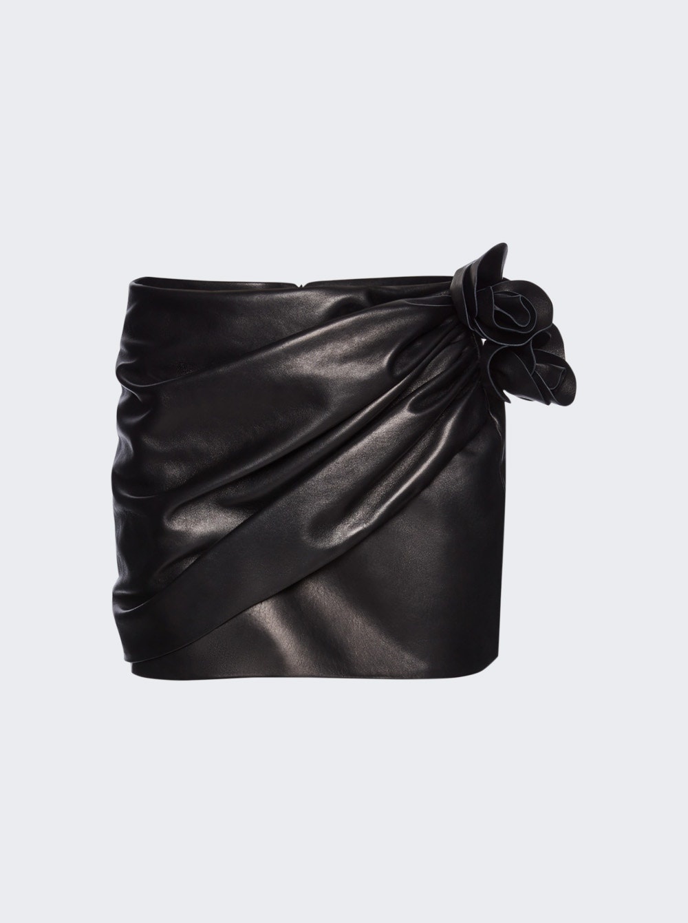 Draped Mini Skirt Black - 1