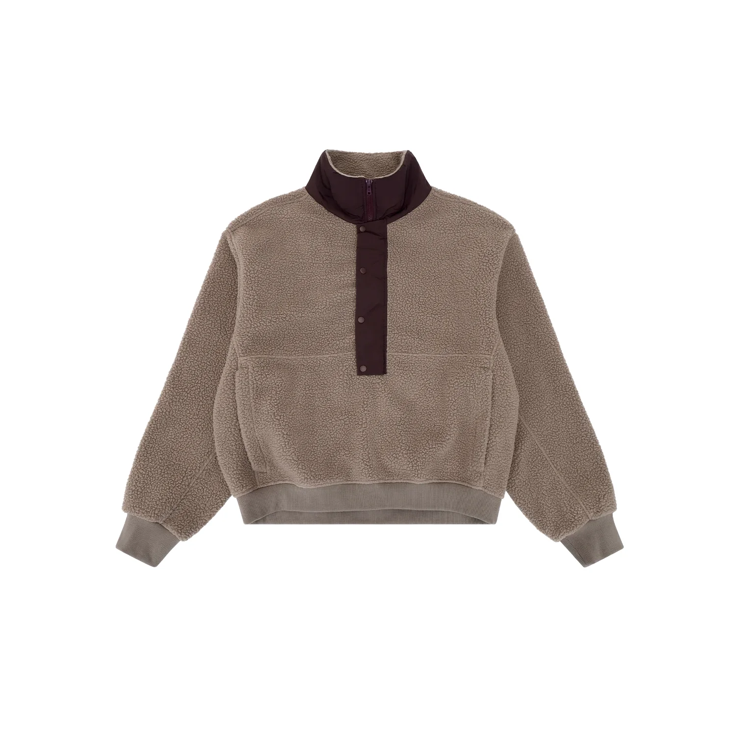 SYSTEM HALF ZIP FLEECE BROWN - 1