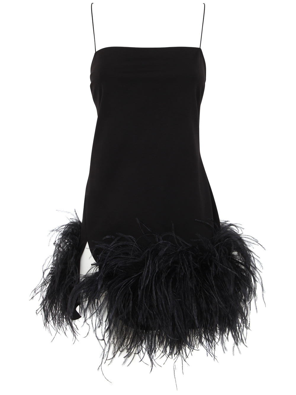 The Attico Women Fujiko Compact Techno Jersey With Ostrich Boa Feathers Mini Dress - 4