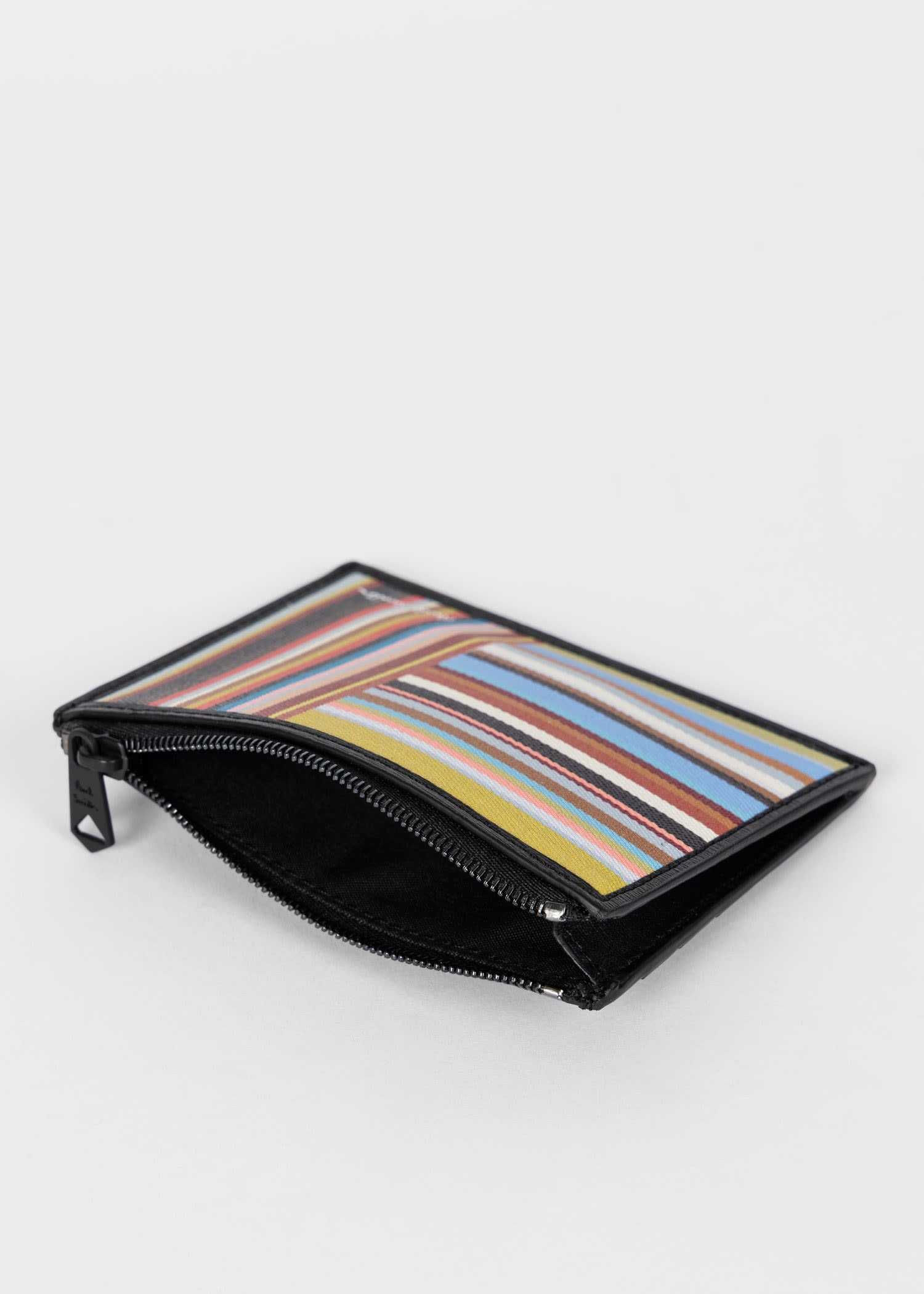 'Signature Stripe' Zip Card Holder - 4
