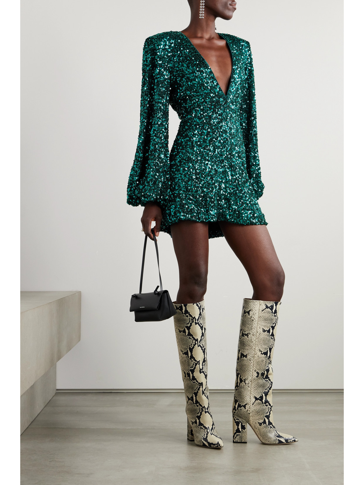 Darsie Sequined Stretch Recycled-chiffon Mini Dress - 2