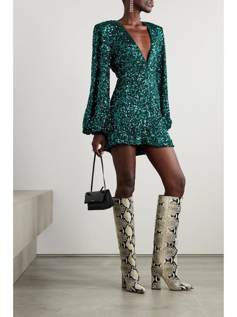 ROTATE Darsie Sequined Stretch Recycled-chiffon Mini Dress outlook