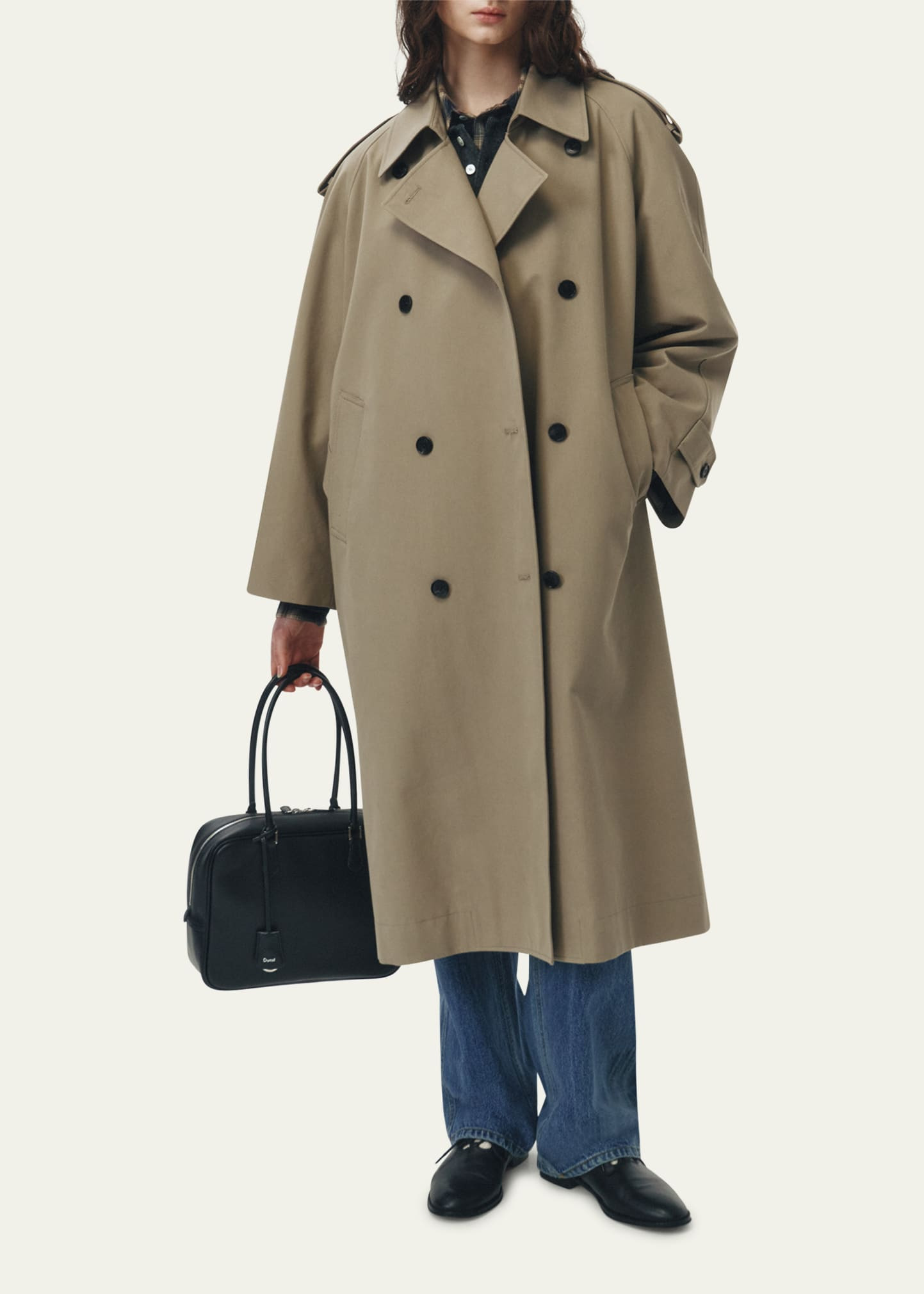 Unisex Oversized Trench Coat - 4