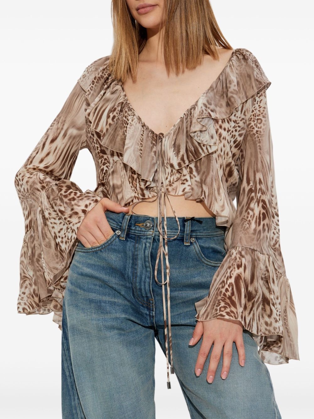 printed chiffon blouse - 3