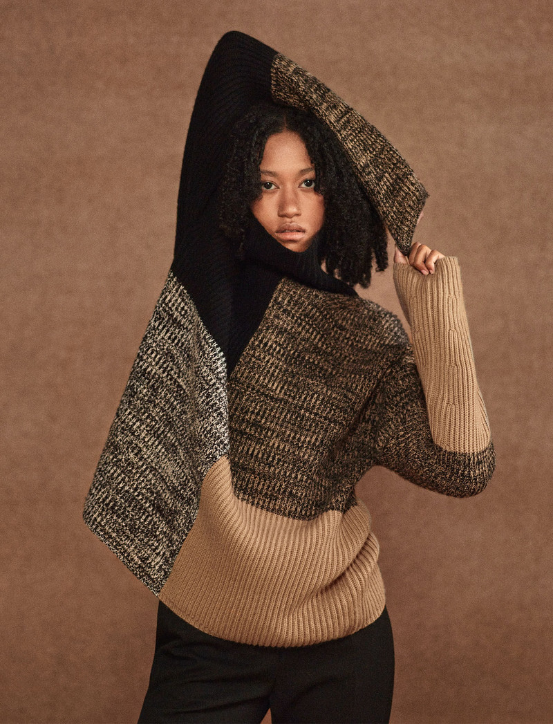 Merino Collage High Neck Jumper 5