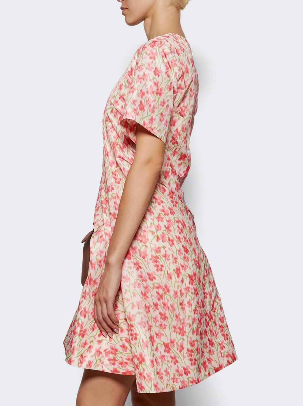 Twisted Dress White And Pink Floral - 3