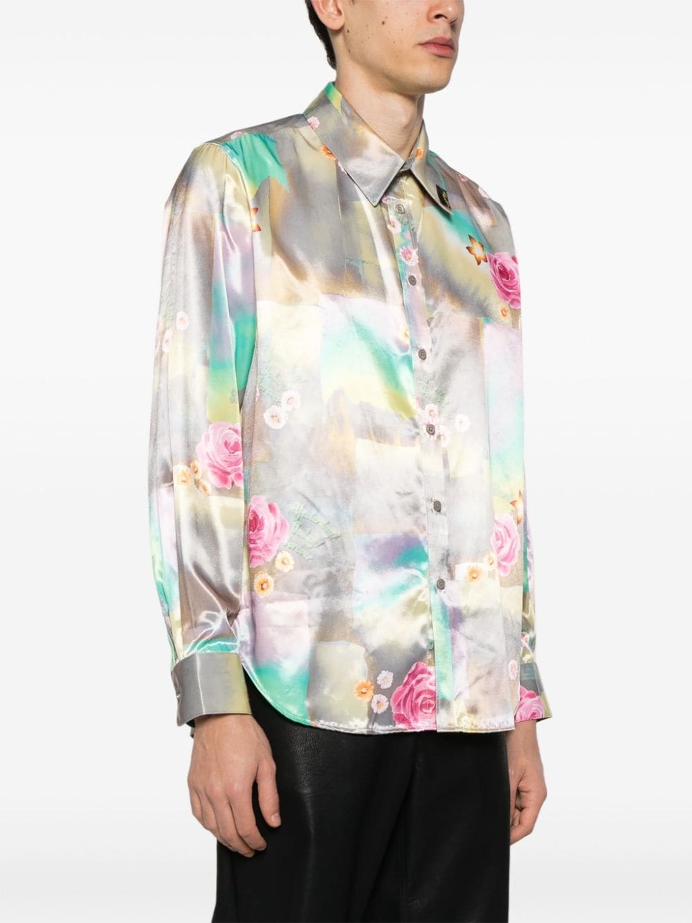 mix-print iridescent shirt - 3