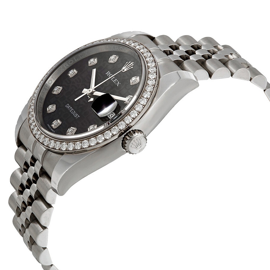 Rolex Oyster Perpetual Datejust 36 Black Dial Stainless Steel Jubilee Bracelet Automatic Ladies Watc - 2